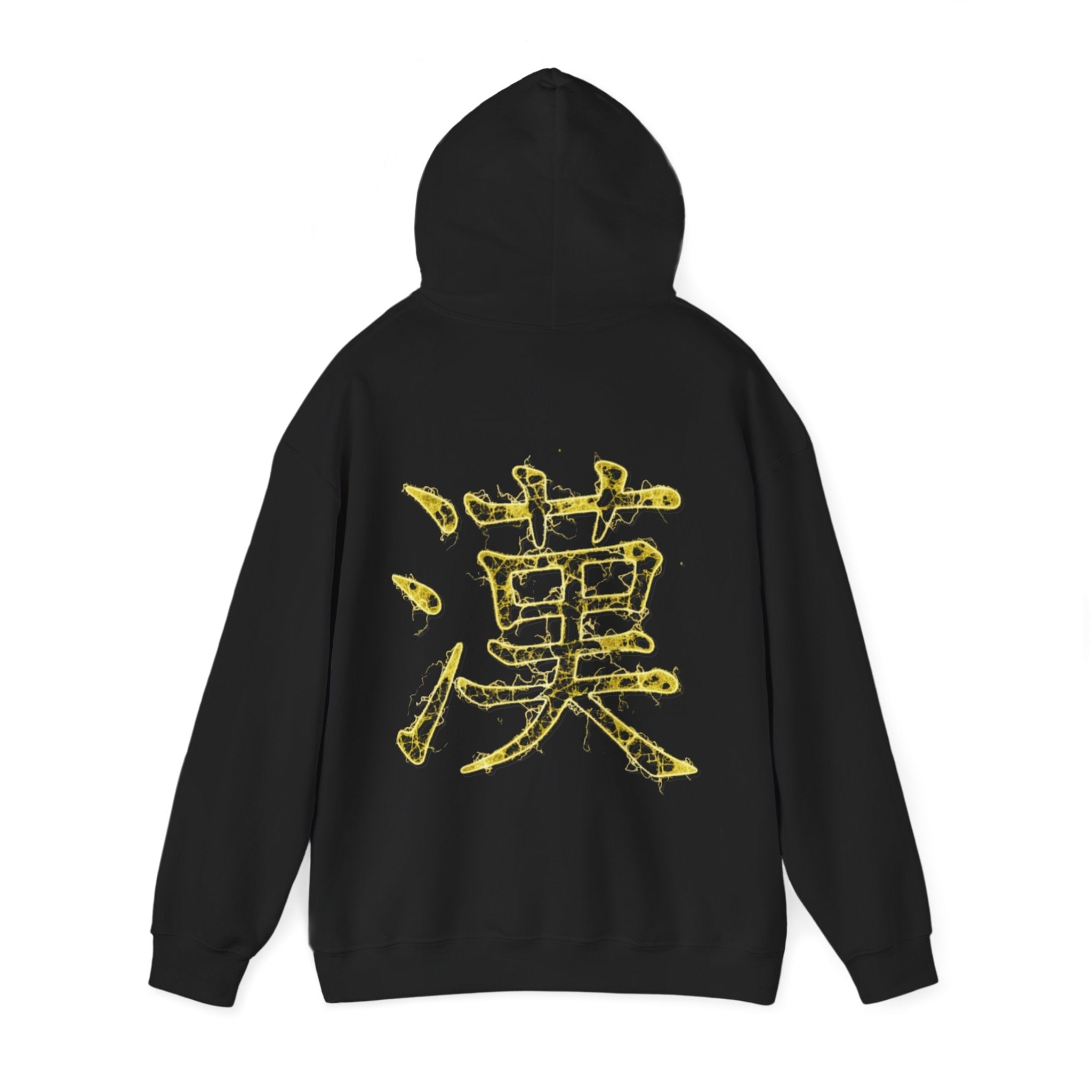 Gold Drip Kanji Peace Hoodie | Cyberpunk Techwear Streetwear - SYFR - bazzar