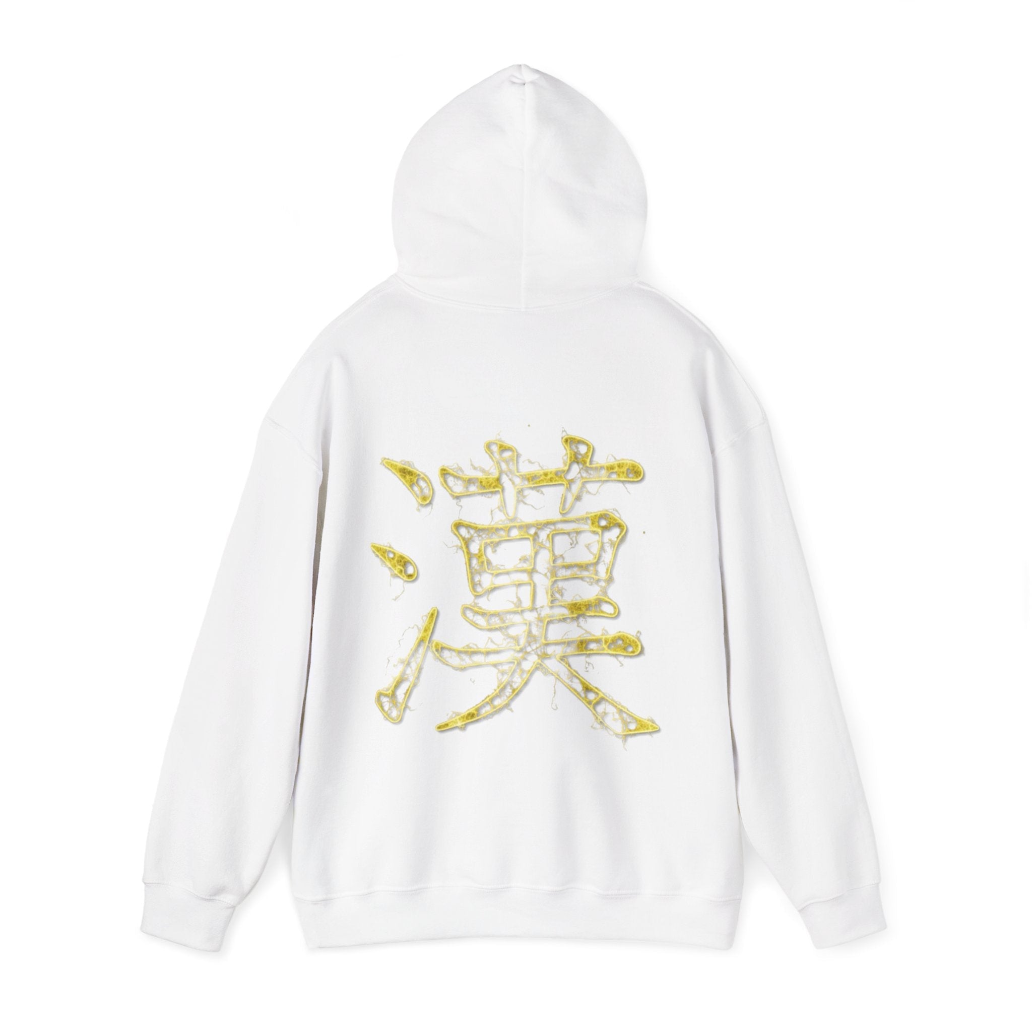 Gold Drip Kanji Peace Hoodie | Cyberpunk Techwear Streetwear - SYFR - bazzar
