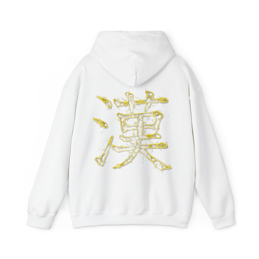 Gold Drip Kanji Peace Hoodie | Cyberpunk Techwear Streetwear - SYFR - bazzar